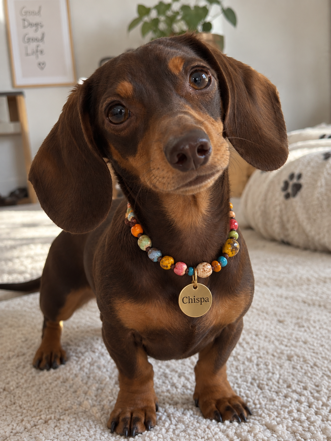 Collar de bolas de cerámica ajustable mix