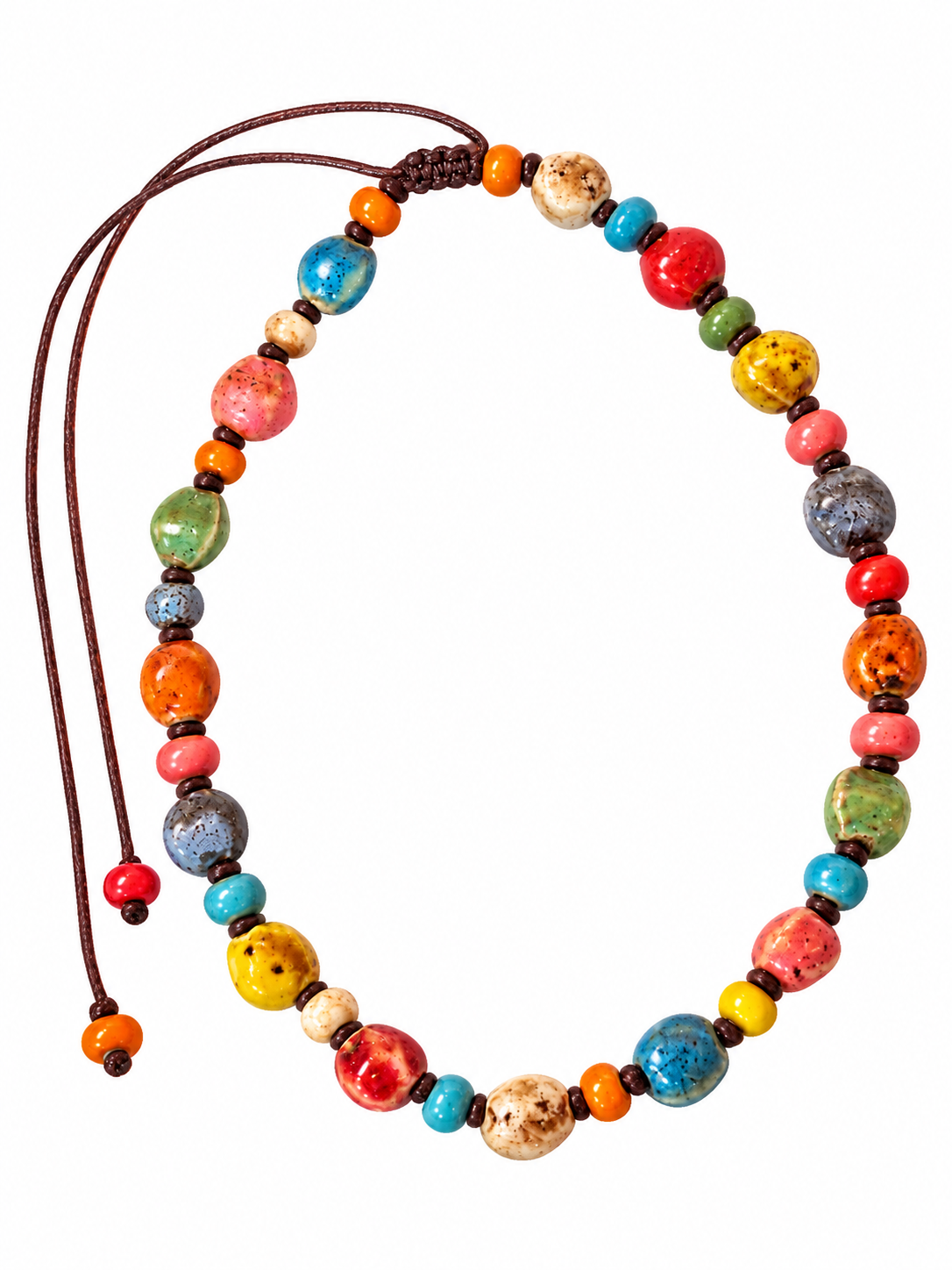 Collar de bolas de cerámica ajustable mix