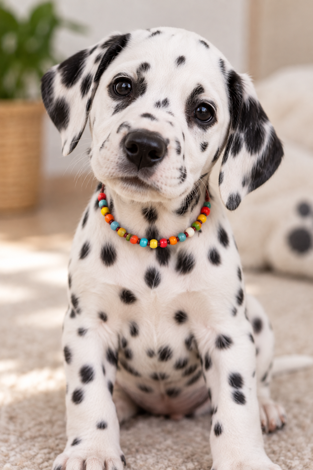 Collar de bolas de cerámica ajustable perro