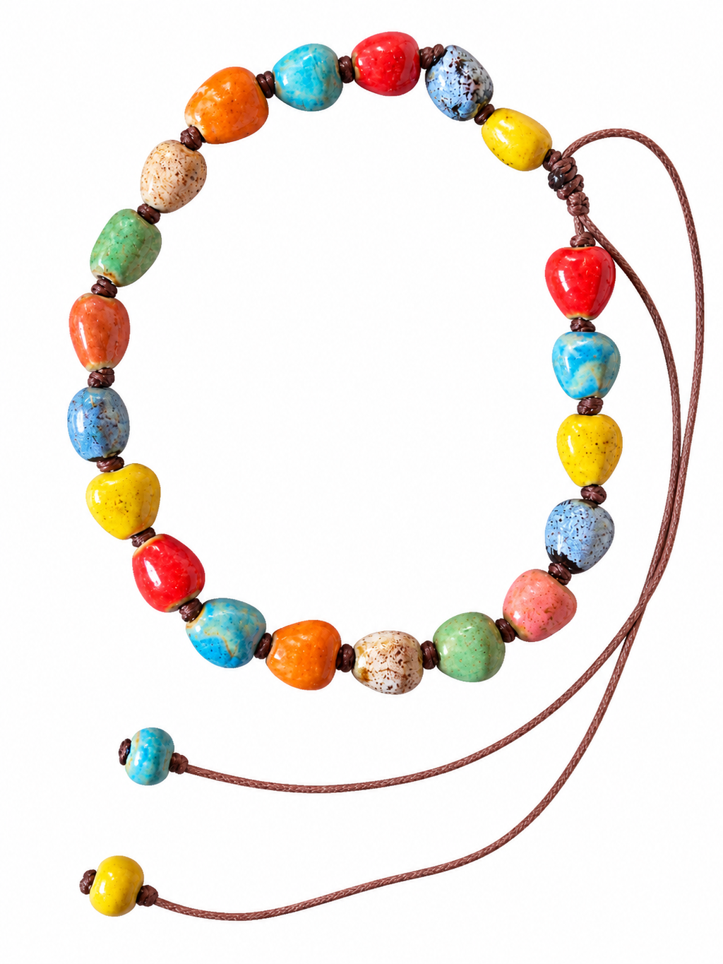 Collar de bolas corazón de cerámica ajustable